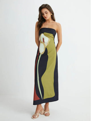 Lana – Bandeau-Maxikleid mit grafischem Print - Cecile Lavelle