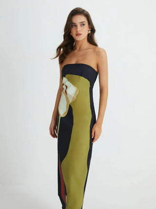 Lana – Bandeau-Maxikleid mit grafischem Print - Cecile Lavelle