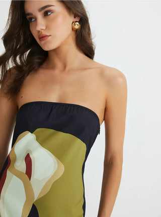 Lana – Bandeau-Maxikleid mit grafischem Print - Cecile Lavelle