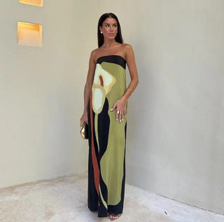 Lana – Bandeau-Maxikleid mit grafischem Print - Cecile Lavelle
