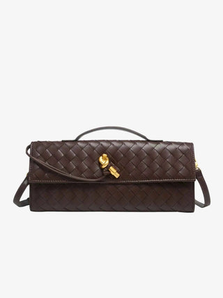 Lina – Geflochtene Damen-Schultertasche mit Tragegriff und Drehverschluss
