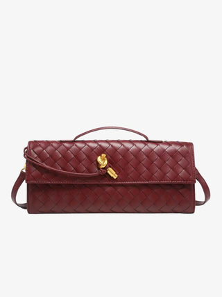 Lina – Geflochtene Damen-Schultertasche mit Tragegriff und Drehverschluss