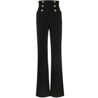 cassie – cropped top mit perlenverzierung & high-waist hose im marine-stil - Cecile Lavelle