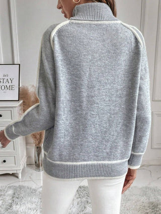 lina – feinstrick-pullover mit kontraststreifen und rollkragen - Cecile Lavelle