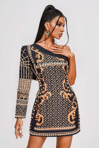 soléa - einschulteriges Minikleid mit Perlenverzierung - Cecile Lavelle