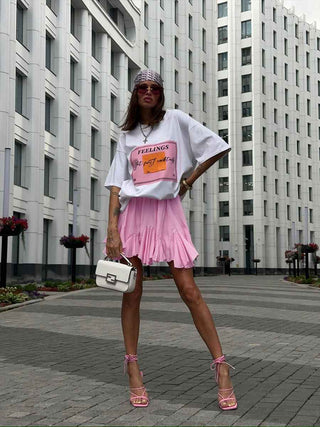 Lina – Minirock mit ausgestelltem Volant-Saum und High-Rise-Bund