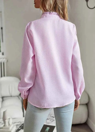 Damen Bluse mit Rüschenkragen