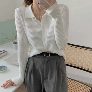 Cardigan mit Polokragen