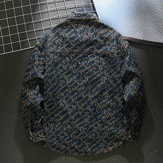 Jeansjacke mit Schriftzug