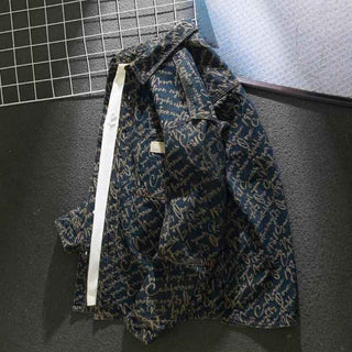 Jeansjacke mit Schriftzug