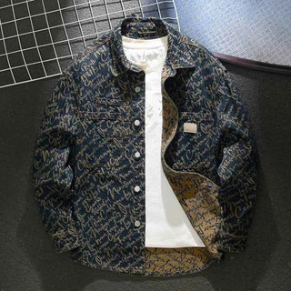Jeansjacke mit Schriftzug