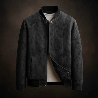 Klassische Wildlederlook Bomberjacke