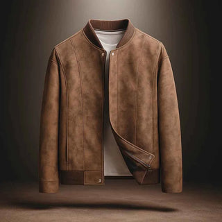 Klassische Wildlederlook Bomberjacke