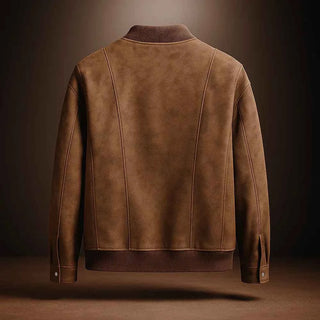 Klassische Wildlederlook Bomberjacke