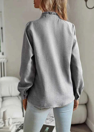 Damen Bluse mit Rüschenkragen