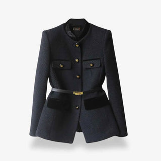 Tweed-Blazer tailliert geschnitten