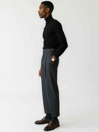 Klassische Wollhose mit Bundfalten Herren