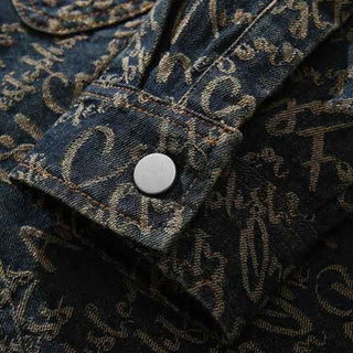 Jeansjacke mit Schriftzug