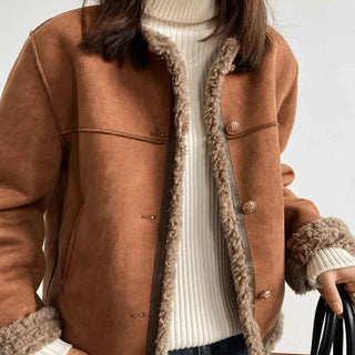 Flauschige Jacke im Teddy-Stil