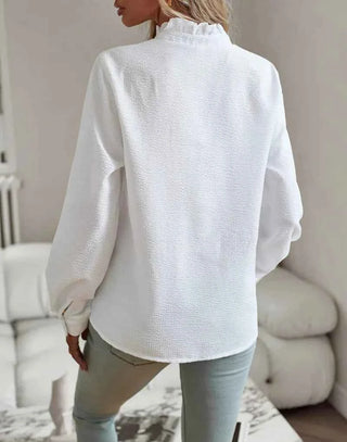 Damen Bluse mit Rüschenkragen