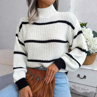 Gestreifter Strickpullover Damen