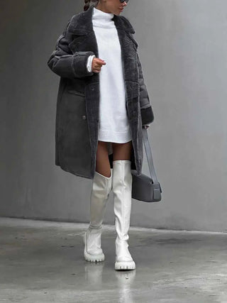 Lange Stepp-Winterjacke