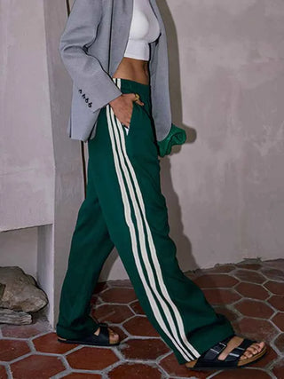 Gestreifte Oversize Hose Damen