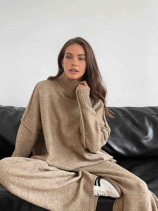 Turtleneck-Strickset mit Lounge-Hose