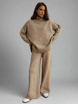 Turtleneck-Strickset mit Lounge-Hose