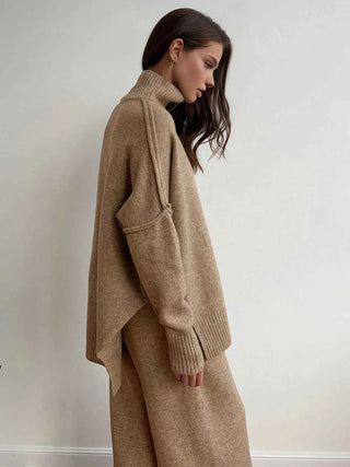 Turtleneck-Strickset mit Lounge-Hose