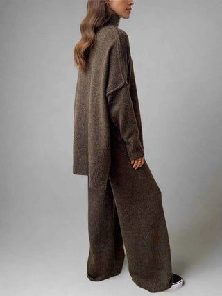 Turtleneck-Strickset mit Lounge-Hose