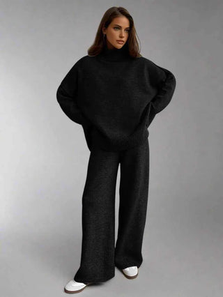 Turtleneck-Strickset mit Lounge-Hose