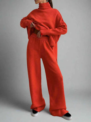 Turtleneck-Strickset mit Lounge-Hose