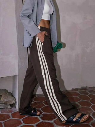 Gestreifte Oversize Hose Damen