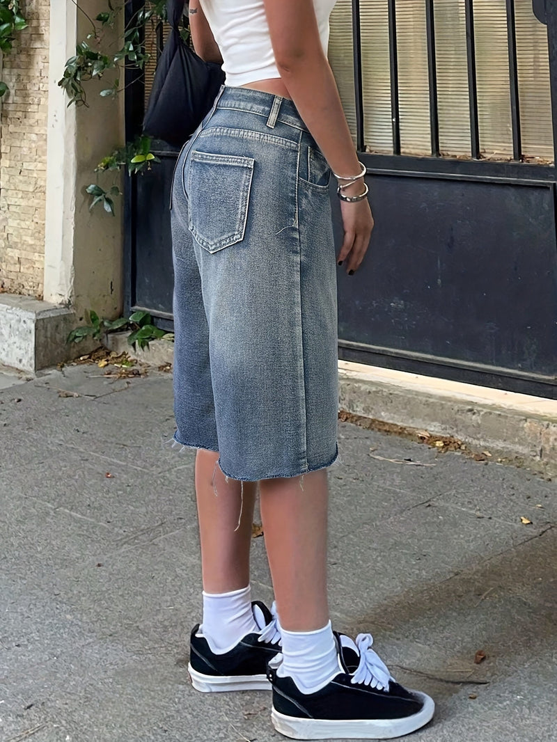 Bermuda Jeans Shorts Women High Waist