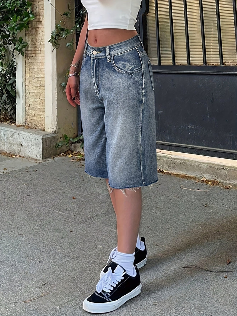 Bermuda Jeans Shorts Women High Waist