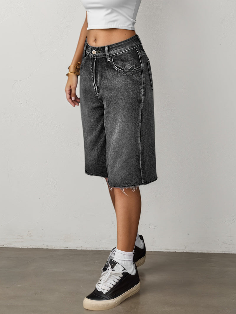 Bermuda Jeans Shorts Women High Waist