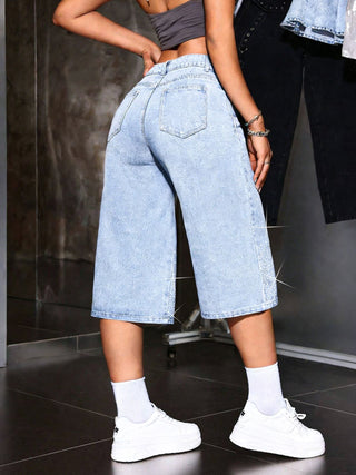 Bermuda Shorts Damen High Waist mit Strass-Cecile Lavelle-Cecile Lavelle