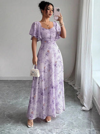Blumenkleid Maxi Sommer Elegant-Cecile Lavelle-Helllila-S-Cecile Lavelle