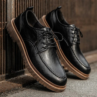 Business Schuhe Herren Casual mit Schnürungin Schwarz