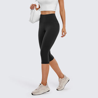 Capri-Leggings Damen mit Hohem Bund und Seitentasche-Cecile Lavelle-Schwarz-S-Cecile Lavelle