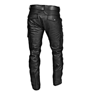Cargohose Herren Schwarz in Lederoptik 