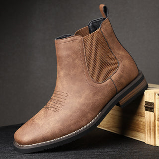 Chelsea Boots Herren in Lederoptik in Braun
