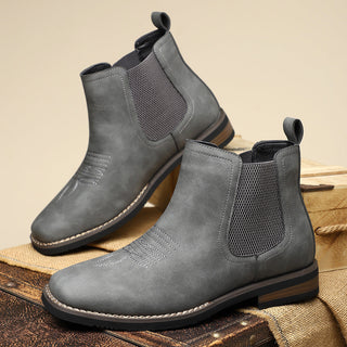 Chelsea Boots Herren in Lederoptik n Grau