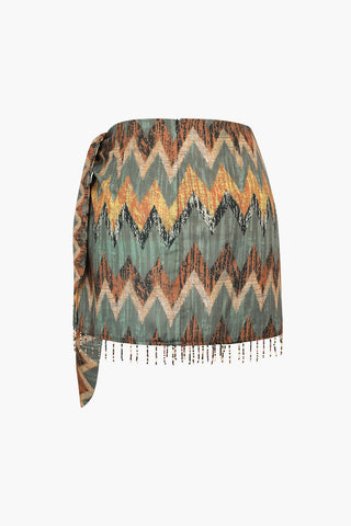 Damen Mini Wickelrock mit Boho Muster-Cecile Lavelle-Cecile Lavelle