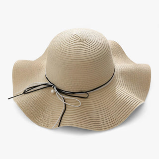 Damen Sonnenhut mit breiter Krempe und Schleife-Cecile Lavelle-Beige-Eine Größe-Cecile Lavelle