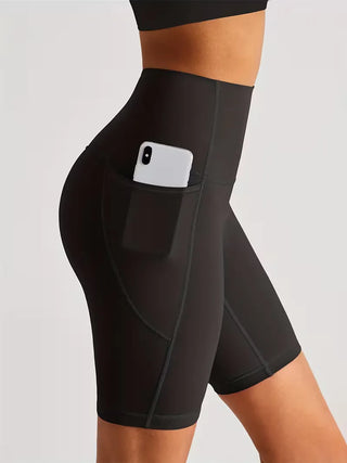 Damen Sport-Leggings Shorts mit Tasche-Sportshort-Cecile Lavelle-Schwarz-S-Cecile Lavelle