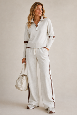 Damen Zweiteiler mit Weiter Hose-Cecile Lavelle-Weiß-S-Cecile Lavelle