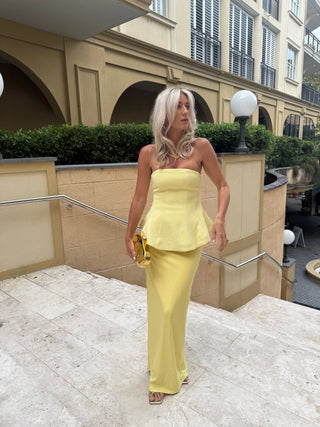 Strapless Maxi-Kleid mit Taillenschlitz
