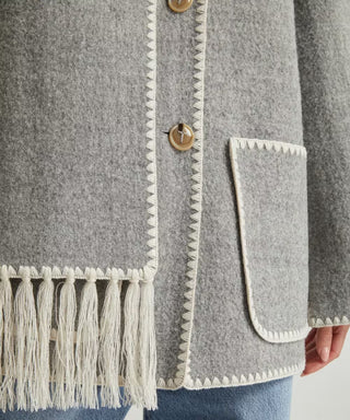 Kurze Wickeljacke mit Schalkragen